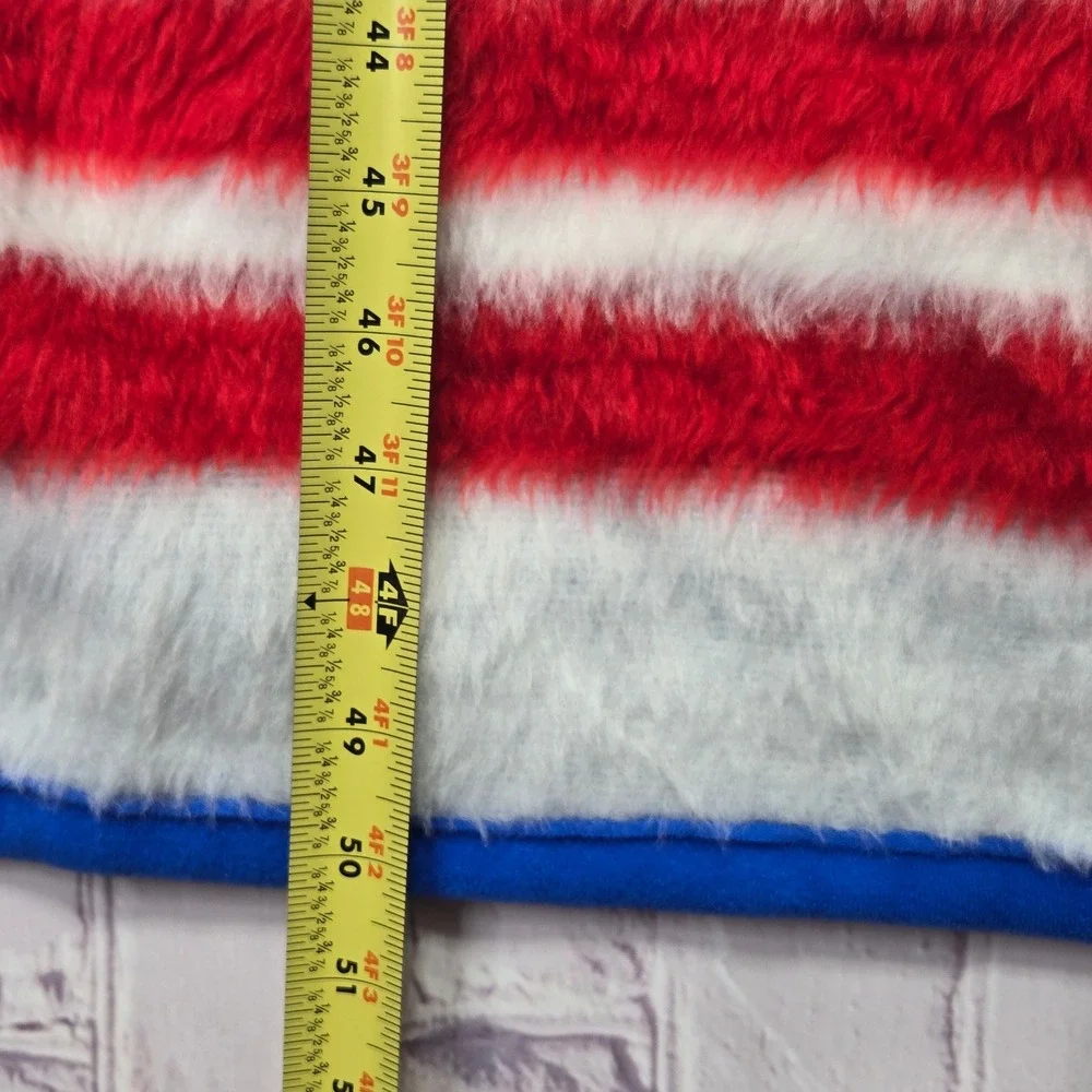 NFL New York Giants Plush Throw Blanket Blue Red White Fleece Fan Gear 60x51